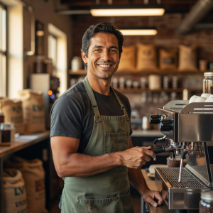 Portrait of Ben Torres, Co-Founder and Head Barista with friendly expression